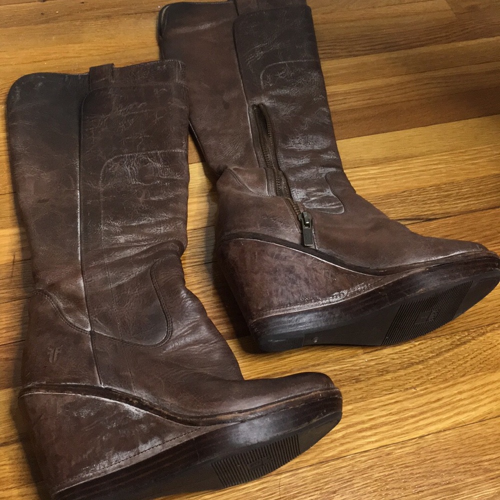 Frye wedge boots
